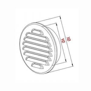 Circular Ventilation Grille STAINLESS STEEL with Anti Insect Net, diameter 125MM