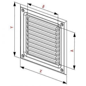 Square Ventilation Grille STAINLESS STEEL with Anti Insect Net 295 x 295MM