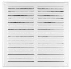 Ventilation Grille, Metal, White, with Anti Insect Net, 165 x 165MM