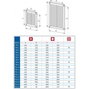Ventilation Grille, Plastic, Brown, Square, with Anti Insect Net 200 x 200MM