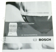 Instruction Manual for Bosch Siemens Dishwashers - Part nr. BSH 00696158