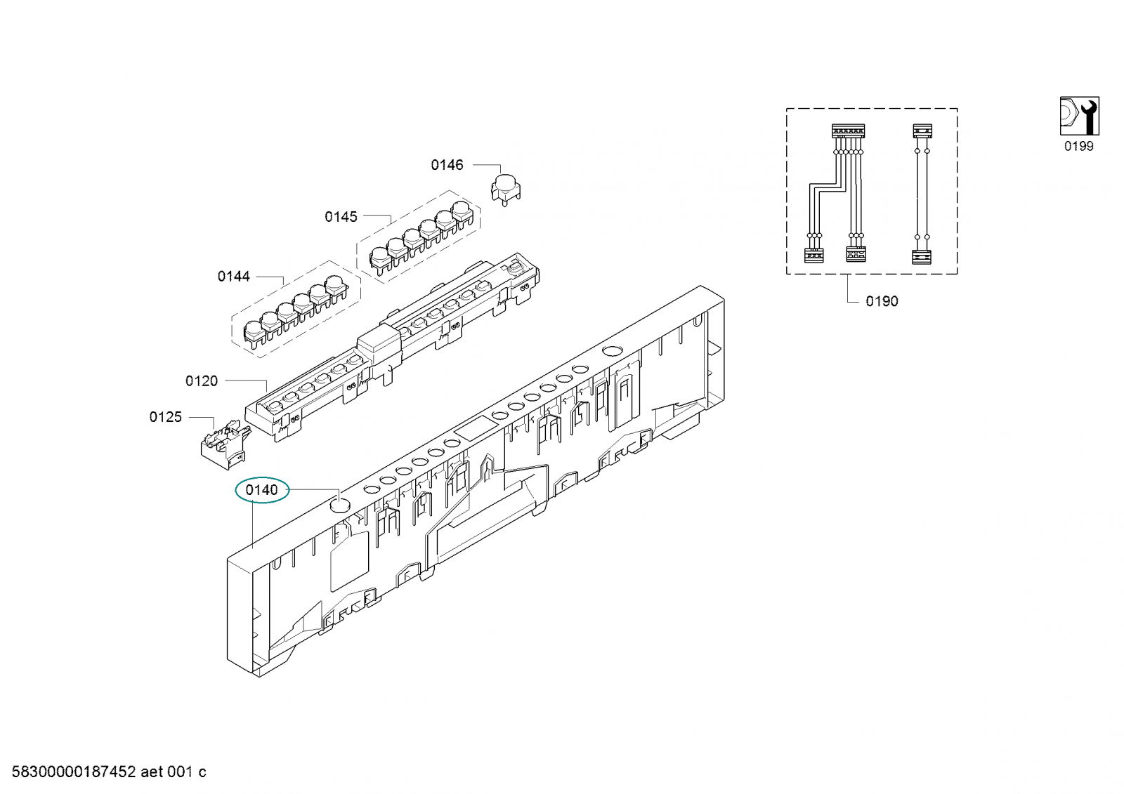 Stainless Panel Frame for Bosch Siemens Dishwashers - Part nr. BSH 00705718 BSH - Bosch / Siemens